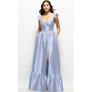 Sky Blue Corset Satin Twill Gown Style 3146 Size 10